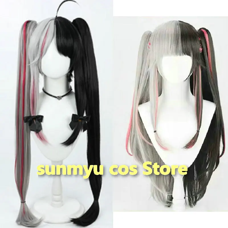 

Nijisanji VTuber Yorumi Rena Cosplay Wig Black&Grey Hair