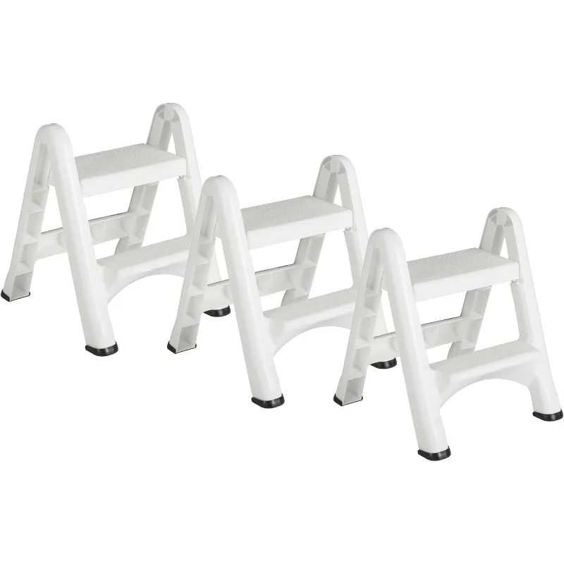 

FG420903WHT EZ Step 2-ступенчатый складной пластиковый табурет-лестница с противоскользящими подушечками для ног, белый (3 шт.)