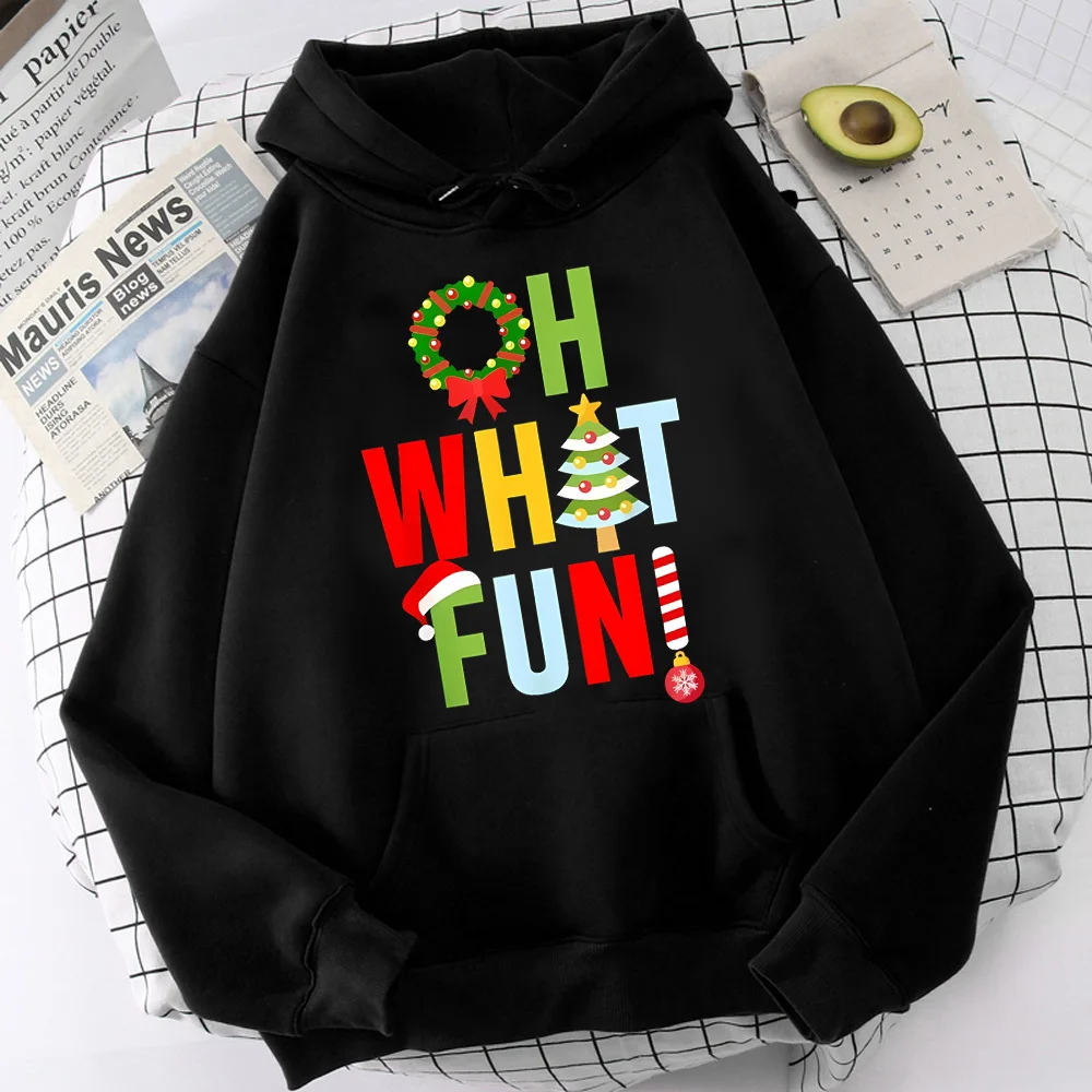 

Christmas hoodie athleisure trendy winter Japanese modern style female pullover tracksuits funny streetwear pattern athleisure