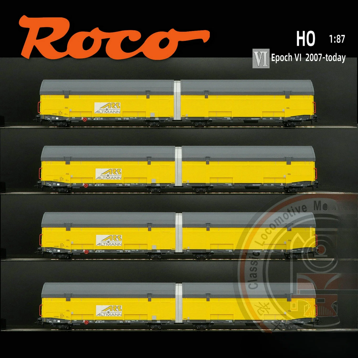 ROCO HO 1/87 Train Model 77049 Articulated Seamless Carriage Four-section Train Model Toy Gift