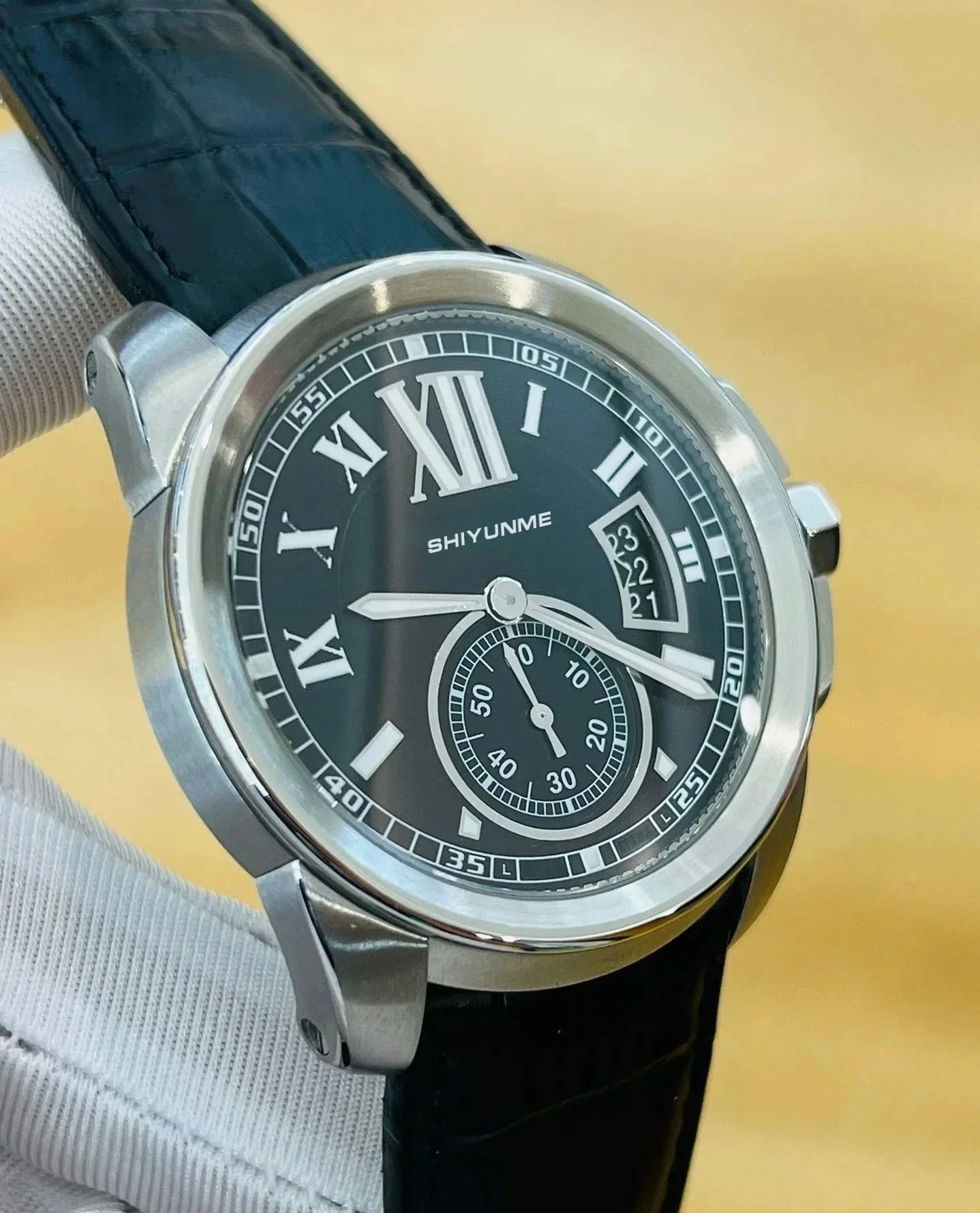 WATCH1 Store ساعة ميكانيكية أوتوماتيكية للجنسين متعددة الوظائف تقويم العين الكبيرة بالتوقيت العالمي ساعة كاملة من الفولاذ المقاوم للصدأ