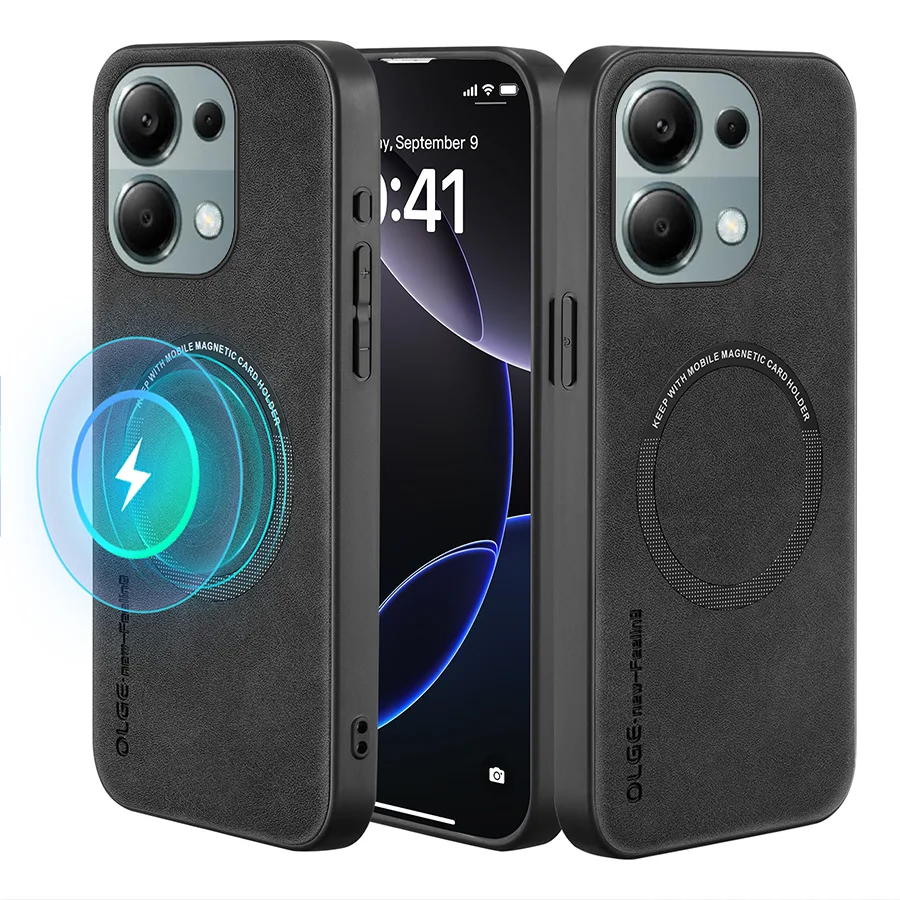 

Чехол для телефона Redmi Note 13 Pro 4G ﻿ Магнитный чехол-футляр из мягкой кожи в ретро-стиле