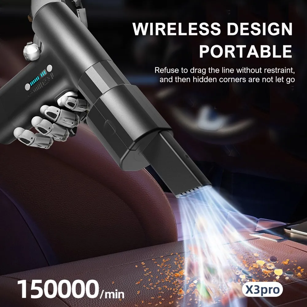 150000RPM Brushless Jet Fan High Power Turbofan Dust Blower Compressed Air Duster 3 Speed Handheld Blowing-suction Air Blower