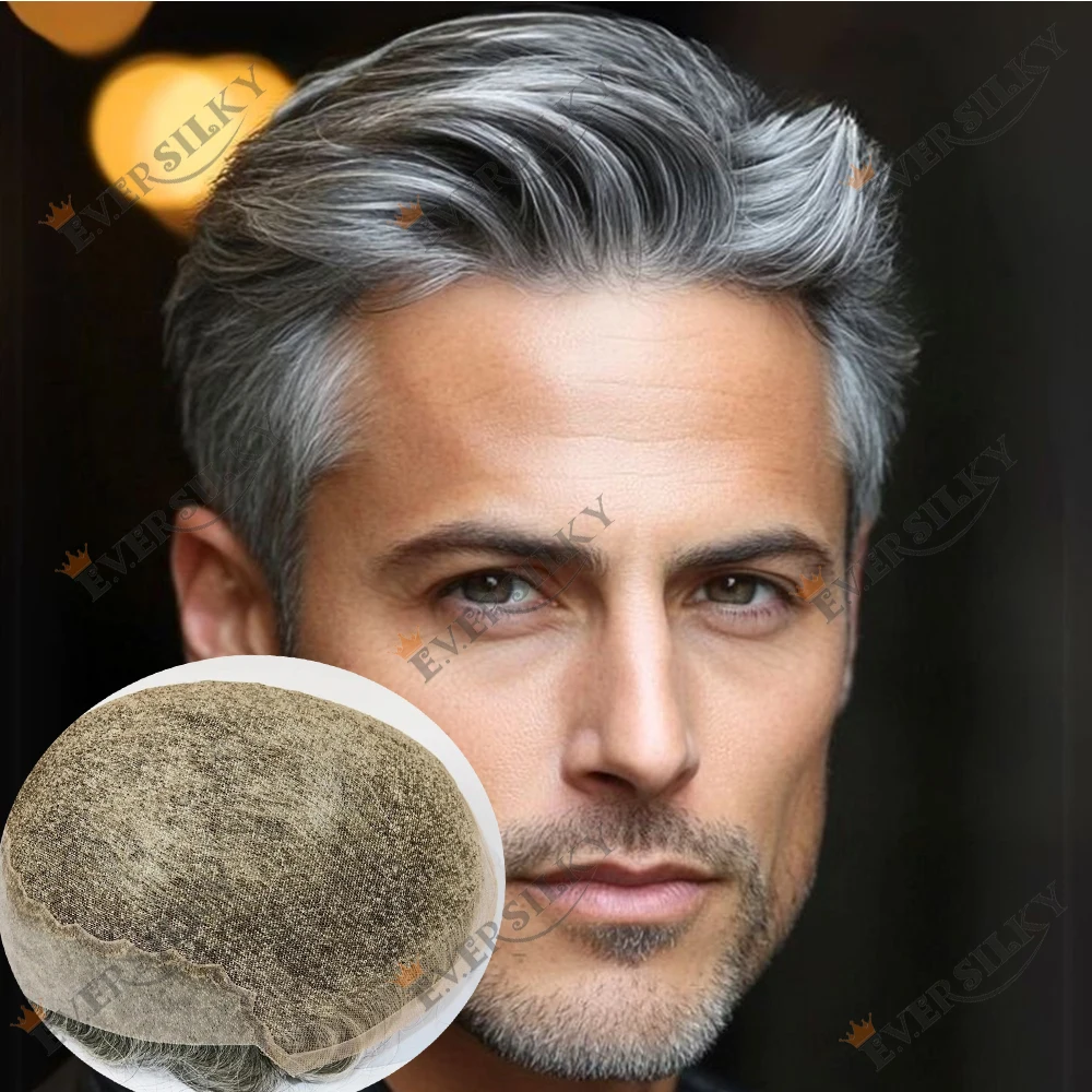 

Невидимый парик-накладка для мужчин с швейцарским кружевом и полиуретаном, натуральная линия роста волос, оттенки 1B50, 1B80, серые волосы # 20 светло-коричневых блонд-протезов