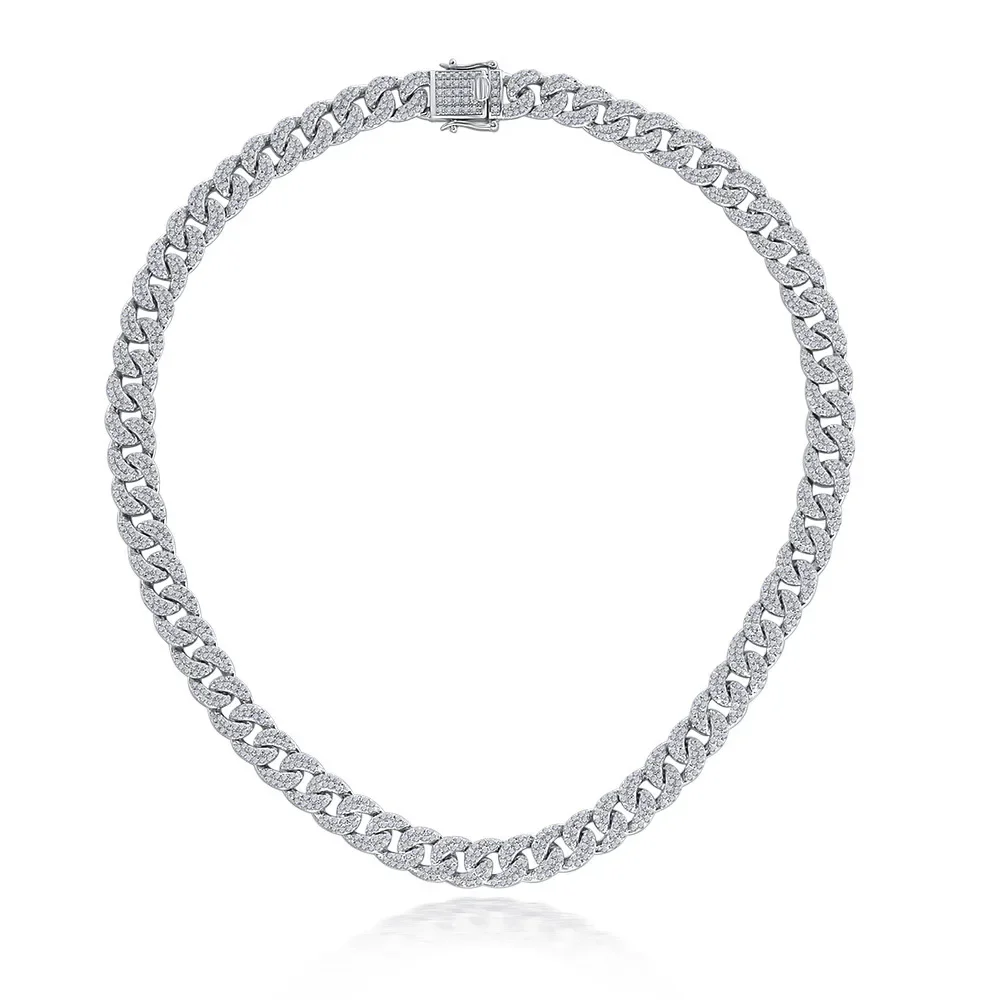 

HOT SALE S925 Silver Round 1.2mm Eight Hearts Eight Arrows 1 High Carbon Diamond Dragon Bone Necklace 35-48cm Wedding Jewelry