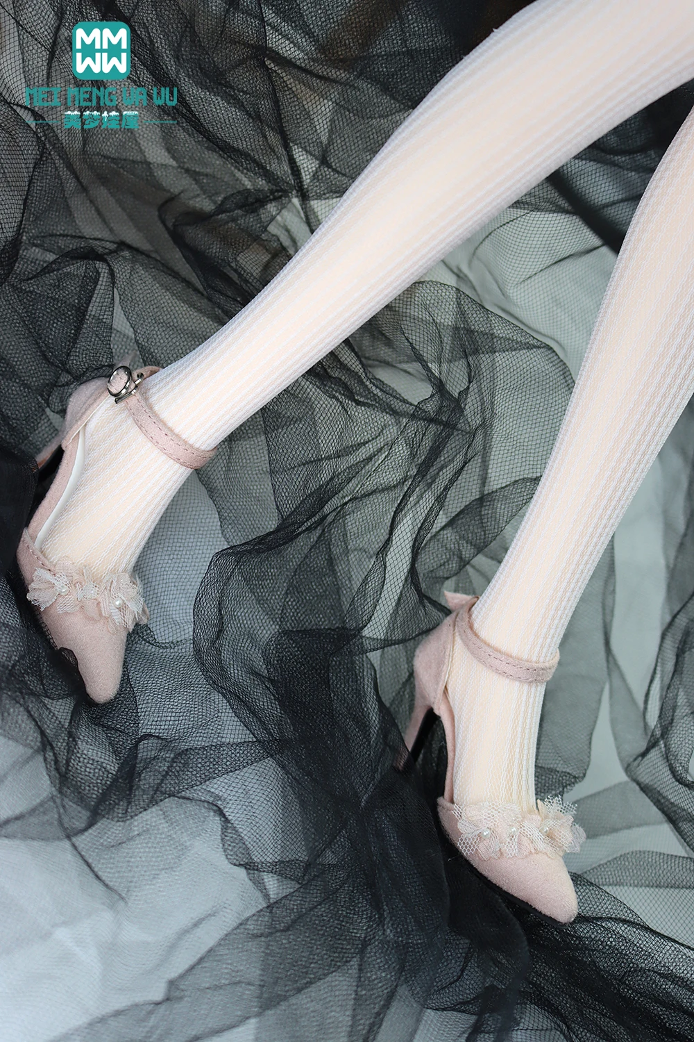 Se adapta a zapatos de muñeca BJD DD SD 1/3, accesorios de 7,5 cm, elegantes zapatos de cuero con flores