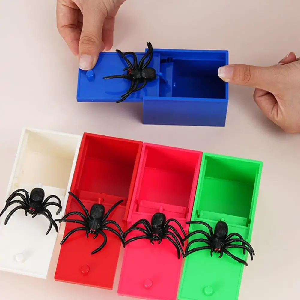 1Pcs Halloween Surprise Gift Colorful Scared Spider Box Funny Magic Boxes Kids Adult Prank Little Props Toys Horror Party Decor