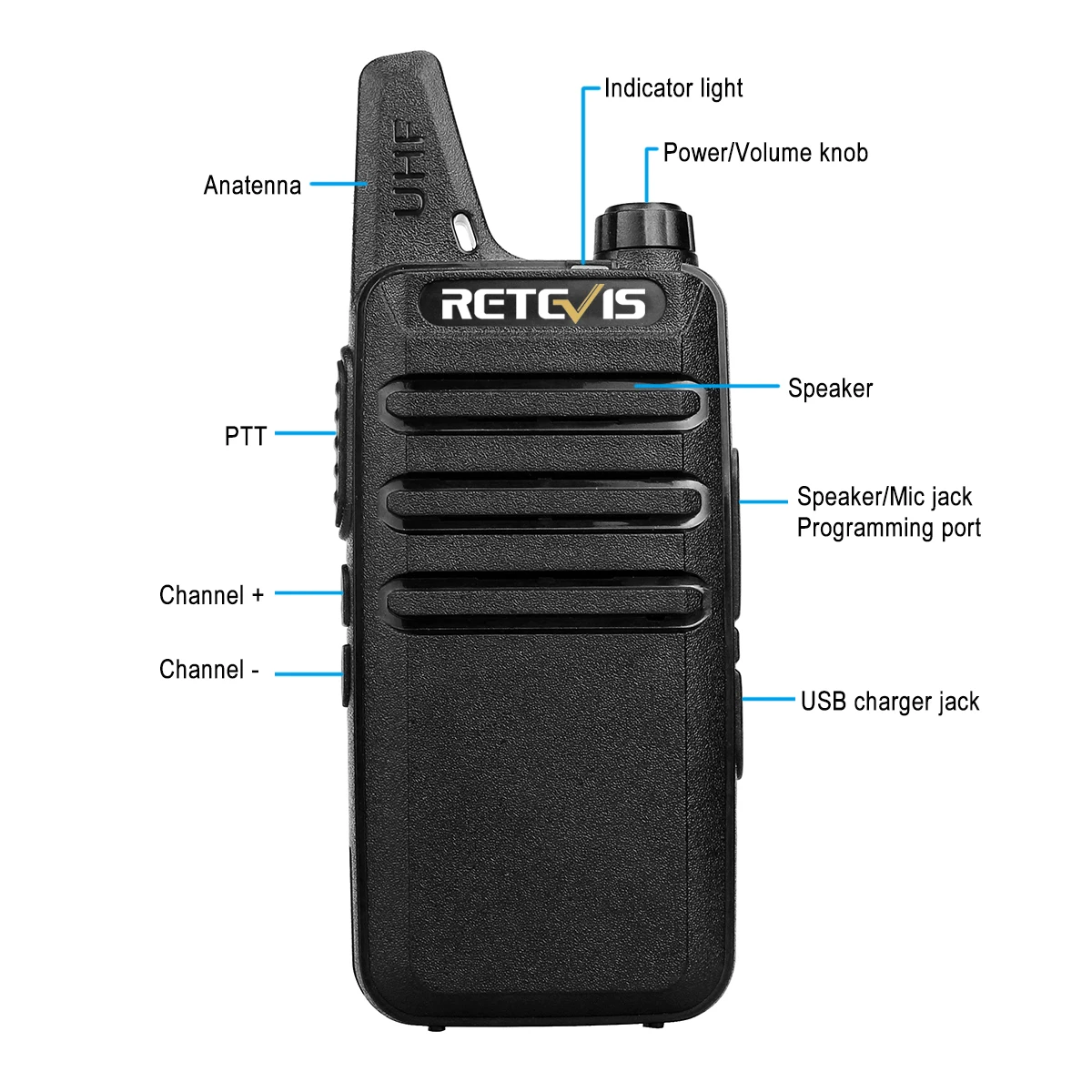 4PCS Retevis RT22 Long Range Security walkie talkie UHF462-467MHz 16CH VOX TOT Scan Squelch Two Way Radio Emergency Alarm+Cable