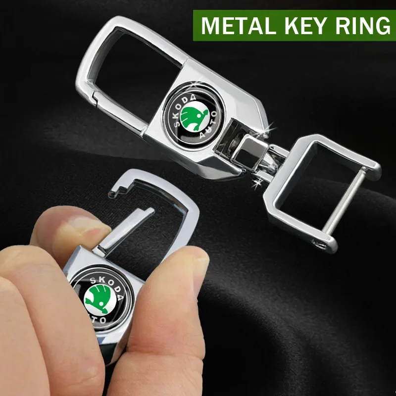 1pcs Metal Decoration Keychain Holder Car Keychain Accessories for Skodas Octavia A5 A7 Kodiaq Fabia Rapid Superb 2 Kamiq Karoq