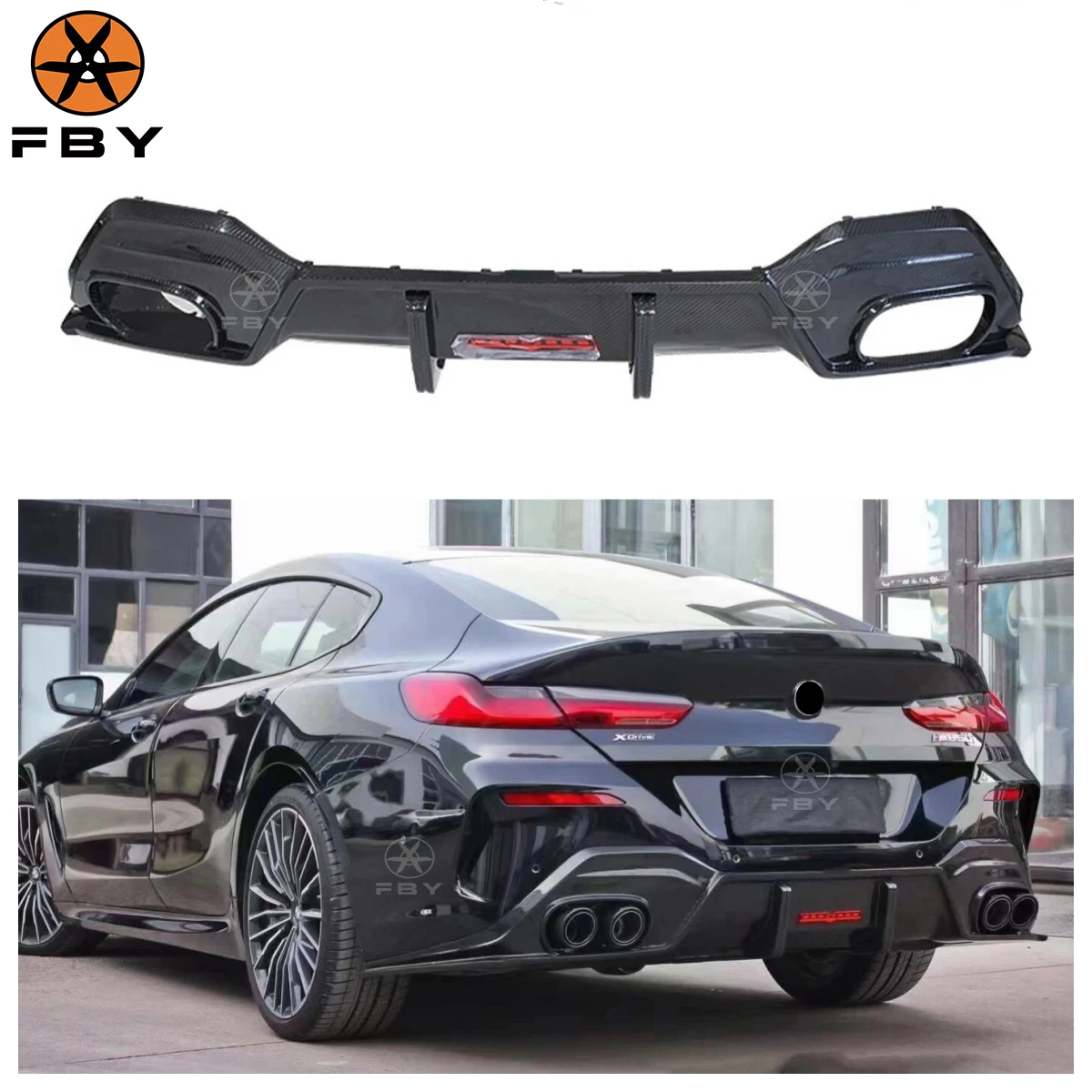 

Горячий задний бампер TAKD из углеродного волокна, диффузор для BMW 8 серии G14 G15 G16 2019-2023, задний диффузор из углеродного волокна