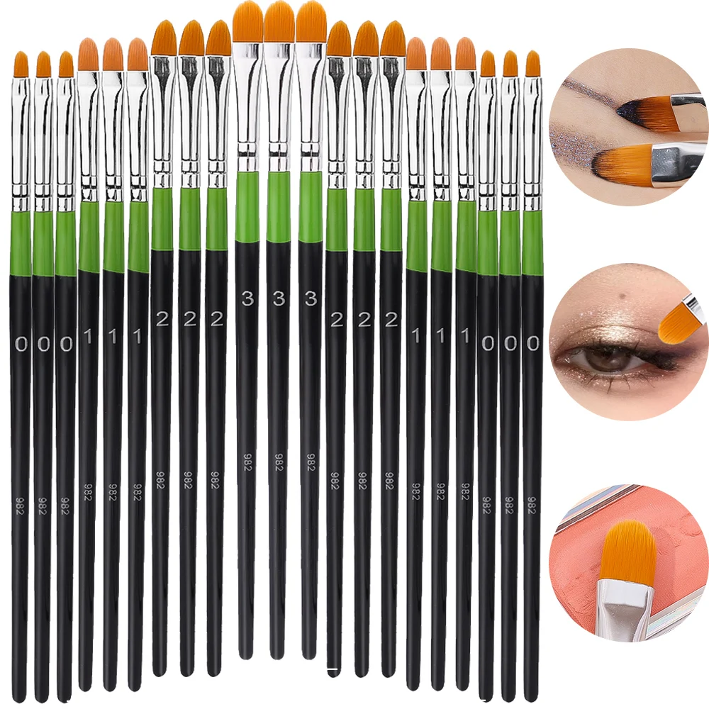 4Pcs Flat Head Concealer Eye Shadow Brush Makeup Brushes Soft Highlighter Contour Eyeliner Brush Face Detail Make Up Tools Girl