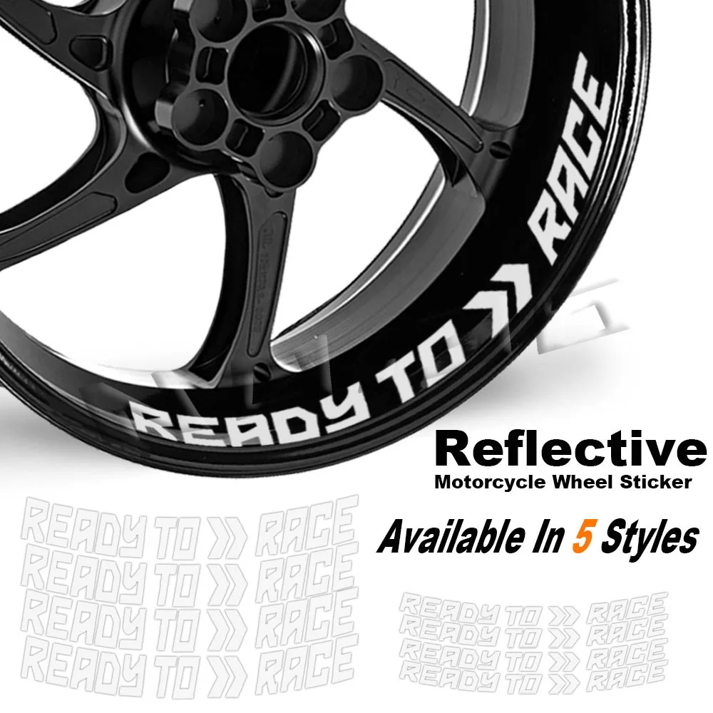 Reflective Motorcycle Wheel Sticker Rim Decals READY TO RACE Accessories For KTM Adv Duke 390 690 790 890 1190 Rc 1290 Adventure