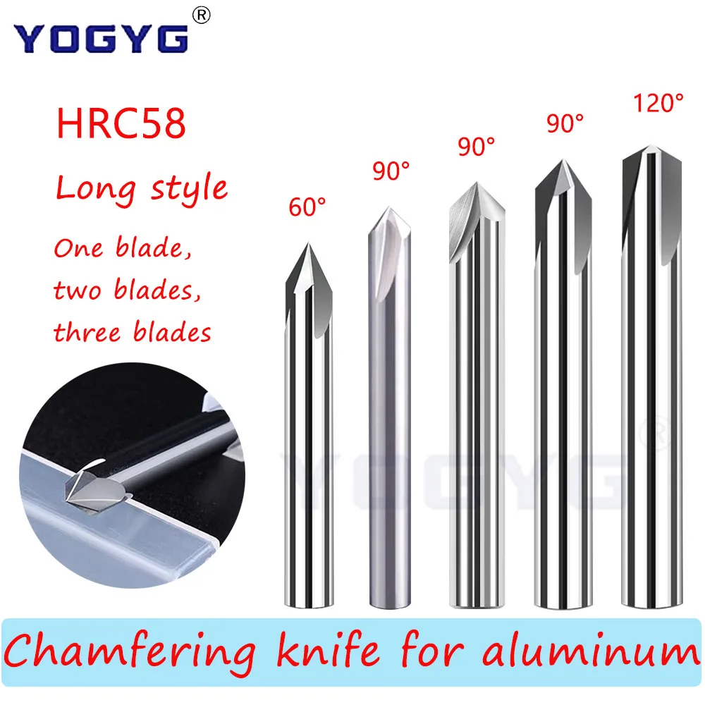 

HRC58 Carbide Chamfer Milling Cutter 60/90/120 Degree 3/4/5/6/7/8/9/10-20mm Deburr End Mill Engraving Chamfer To Cutter Aluminum