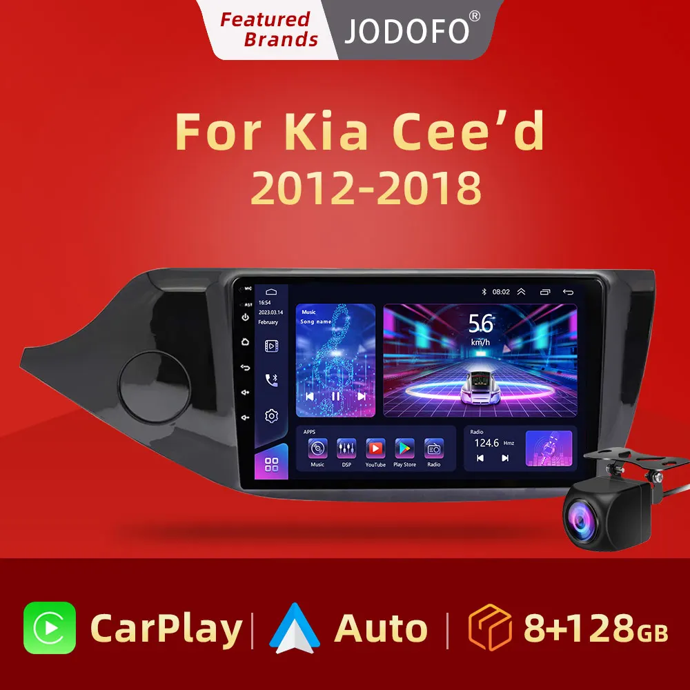 Jodofo 2 Din Android Auto Radio Video Player For KIA CEED JD Cee'd 2012- 2018 Carplay 4G Car Multimedia Navigation GPS Autoradio