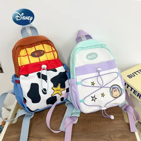 도파민 디즈니 토이 스토리 테마 배낭 우디 & 버즈 여성용 대용량 책가방 만화 여행 배낭