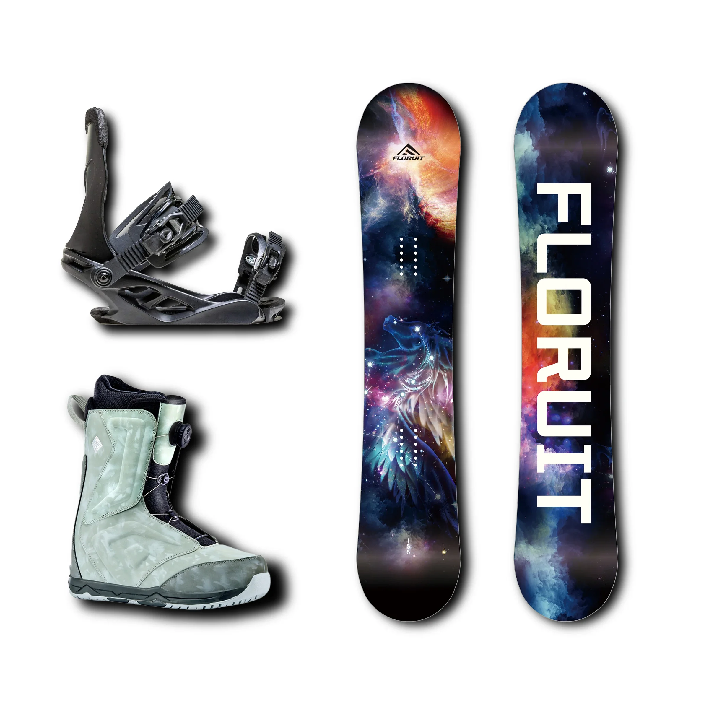 

FLORUIT all mountain Snowboard with Bindings Carbon fiber Equipment Competition Snowboard set