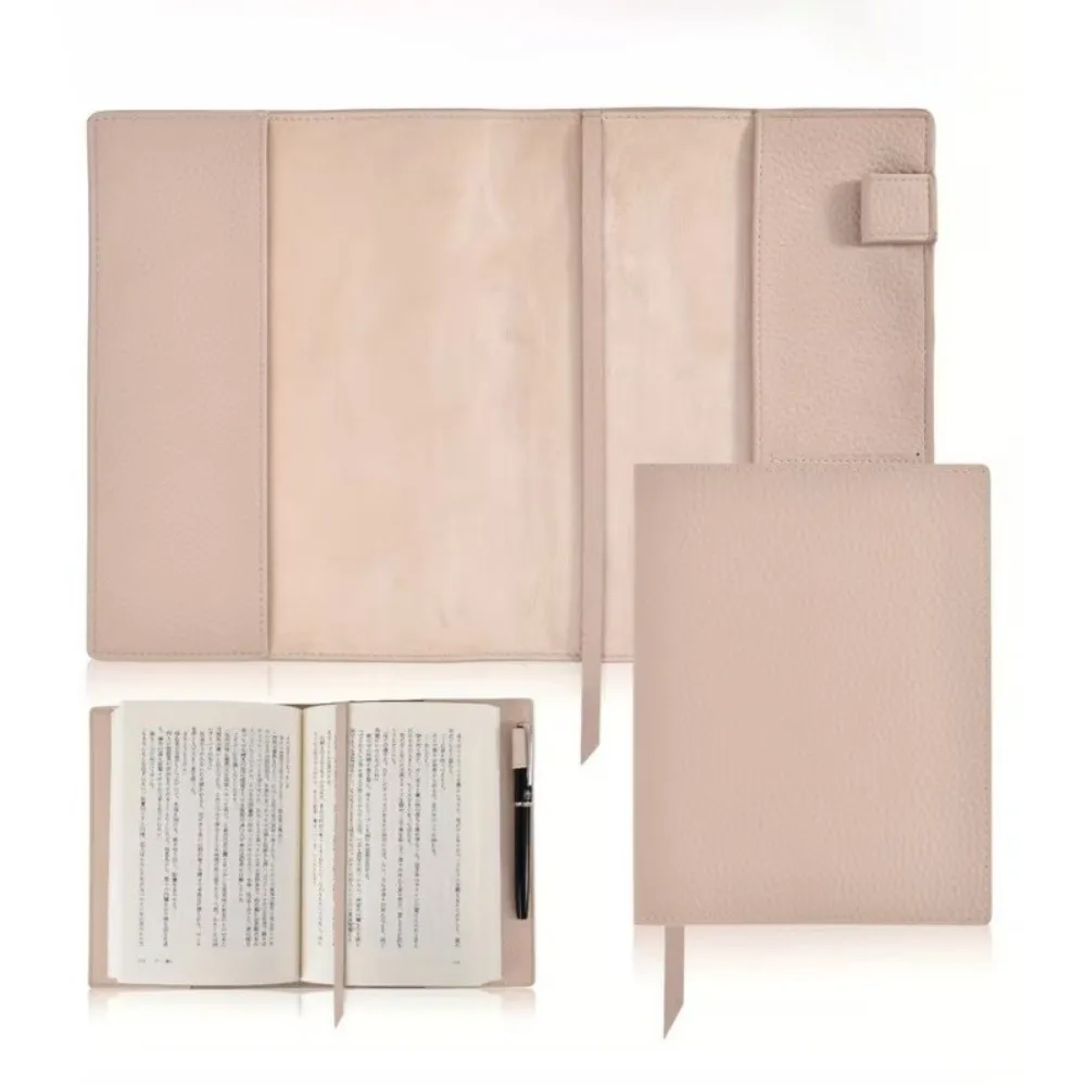 Simple A5 Notebook Cover PU Leather Replaceable Book Protective Cover Solid Color Notebook Leather Cover Home Office Use