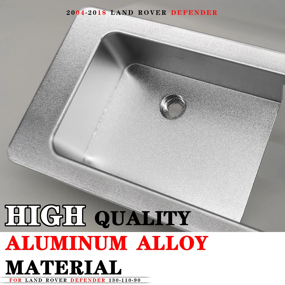 

For Land Rover Defender 90 110 130 2004-18 Aluminum alloy Silver Car Inside Door bowl decoration cover Defender Auto Accessories