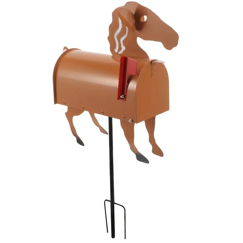 Horse Shaped Iron Mailbox Outside Wear-resistant Post Box Adorable Horse Shaped Iron Mail Box horse mailbox