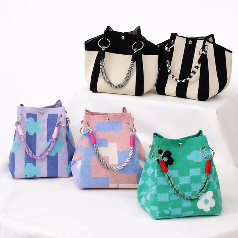 Knitted Rope Handbag Daily Bag Daily Items Hand Bag Mini Bag