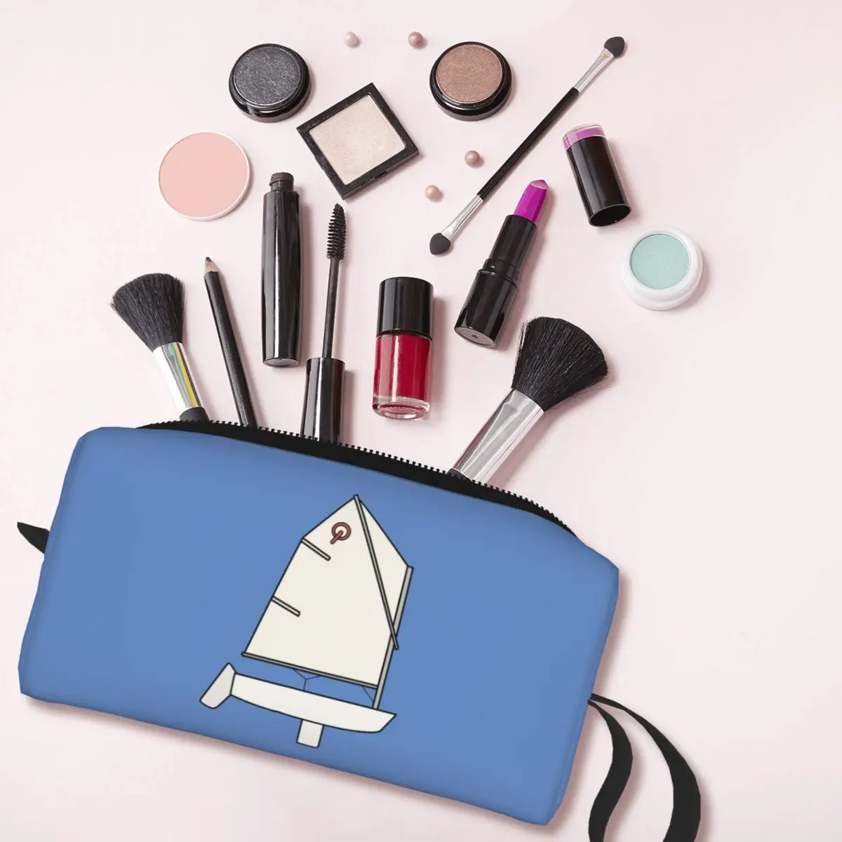 Trousse de maquillage Optimist Sailboat, organiseur de cosmétiques, trousse de toilette pour femmes, trousse de beauté de voyage, trousse à crayons