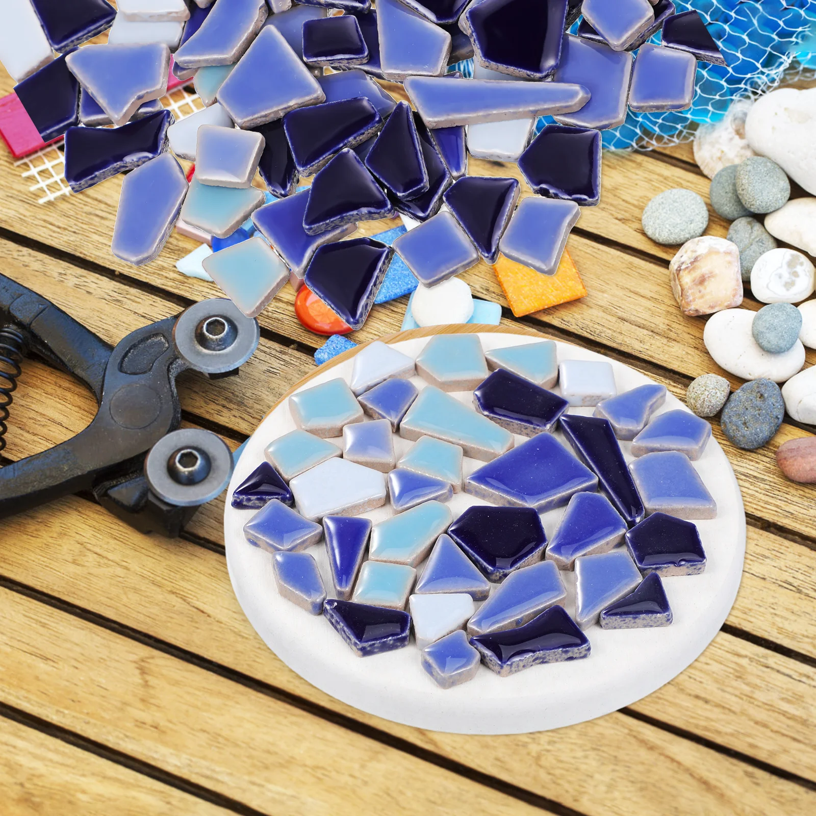 

Vibrant DIY Ceramic Tile Irregular Shape Pieces Creative Mosaic Tiles for Home Garden Floor Decoration Ceramic Tile