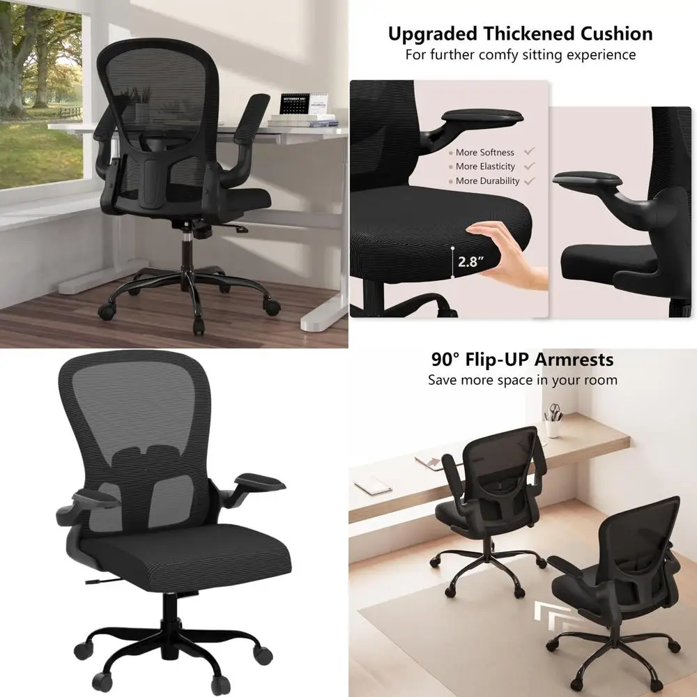 

Breathable Mesh Ergonomic Swivel Chair for Comfortable Home Office Desk Use with Lumbar Support