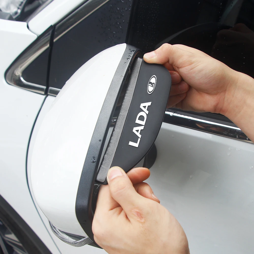 سيليكون سيارة مرآة الرؤية الخلفية غطاء للمطر الشمس قناع المطر الحاجب ملصق لشركة هيونداي N شعار خط سوناتا توكسون أزيرا إلنترا كونا