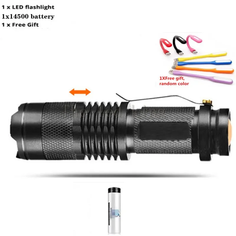 6000 Lums Q5 L2 LED Tactical Flashlight Led Torch Zoom LED Flashlight Waterproof Torch Light For AA 14500 Rechargeable