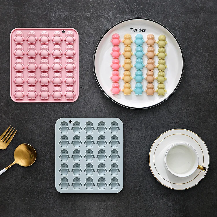 

25-hole Penguin Shape Silicone Mold Cartoon Animal Fudge Ice Grid Chocolate Mold Epoxy Resin Mold Cake Decoration Accessories
