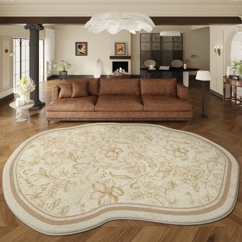 

Carpet for Living Room Advanced Vintage Irregular Shape Printed Rugs Soft Fluffy Bedroom Cloakroom Rest Area Mat Alfombra Tapis