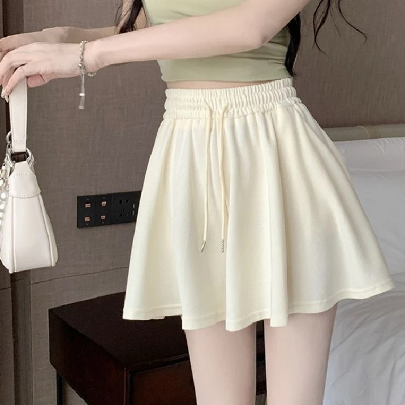 2026 cintura alta perna larga esportes shorts feminino verão novo solto ajuste a linha shorts casual versátil confortável calças curtas