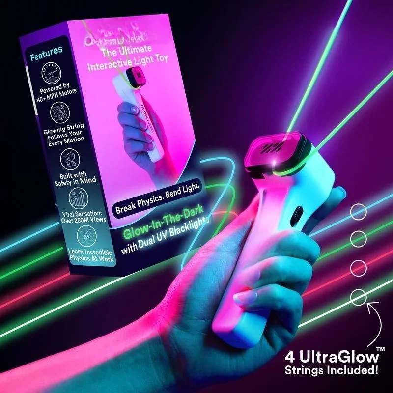 

Glow-In-The-Dark String Shooter Toy w/ Dual Built-in UV Blacklights