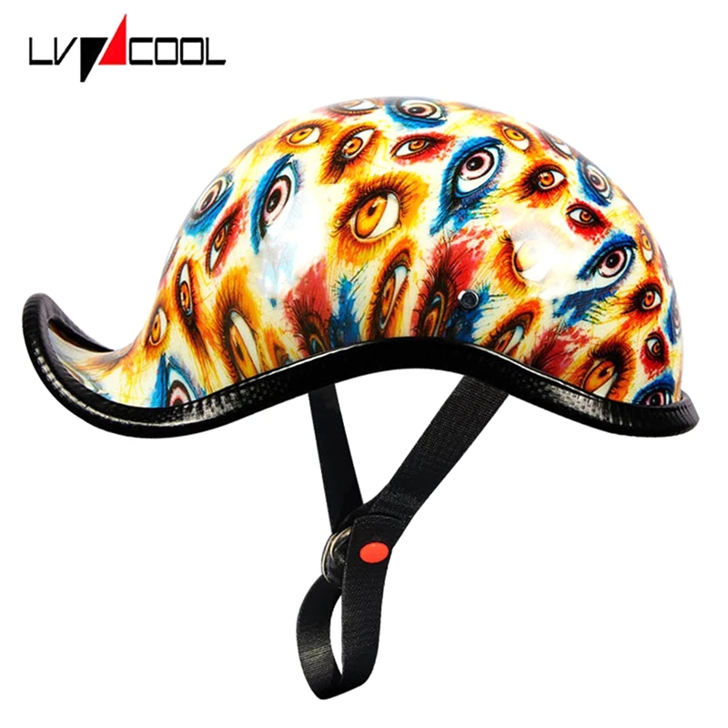 

LVCOOL 1 Pcs Baseball Cap Helmet Motorcycle Helmets Summer Open Face Scooter For Cruiser Chopper Women Men G Type-L