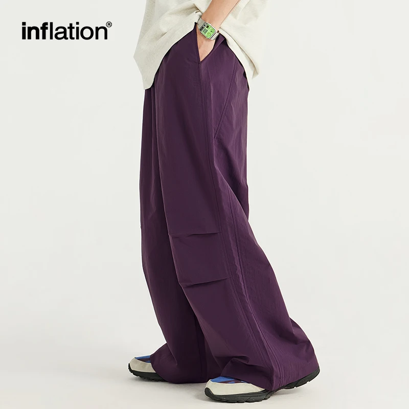 

INFLATION Trendy Wide-Leg Pants Summer Drawstring Waist Loose Fit Casual Pants