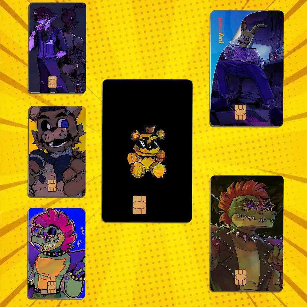 Montgomery Gator William Afton FNAF Laser shimmer Name Sticker Decorate Bank Card Couple Student Study Supplies Decals Patch