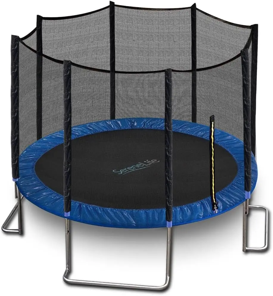 8/10/12 FT Outdoor Recreational Backyard Stable, Strong Heavy Duty Trampoline with Safety Enclosure Net, AntiRust Coating, Kids