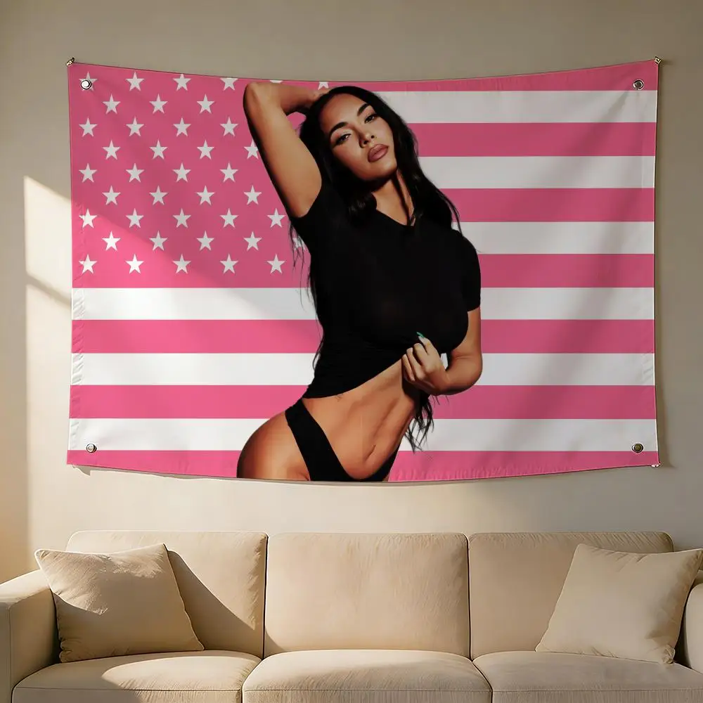 Star M-megan Fox Flags Aesthetic Wall Room Decor Custom Hanging Banner Background Large Living Room Bedroom Decor