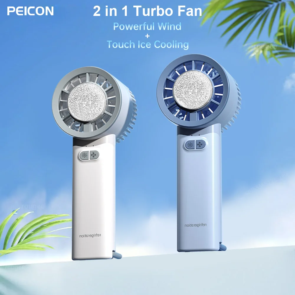 

Portable Handheld Fan Mini USB Rechargeable Turbo Fan 3 Wind Speeds Adjustable Fan Small Personal Ice Cooling Electric Fan