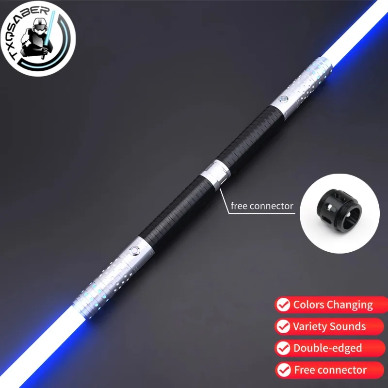 

TXQSABER Double Bladed Heavy Dueling Neo Pixel LightsaberLaser Sword with Removable Blade Metal Hilt Blaster Colors Change Toys