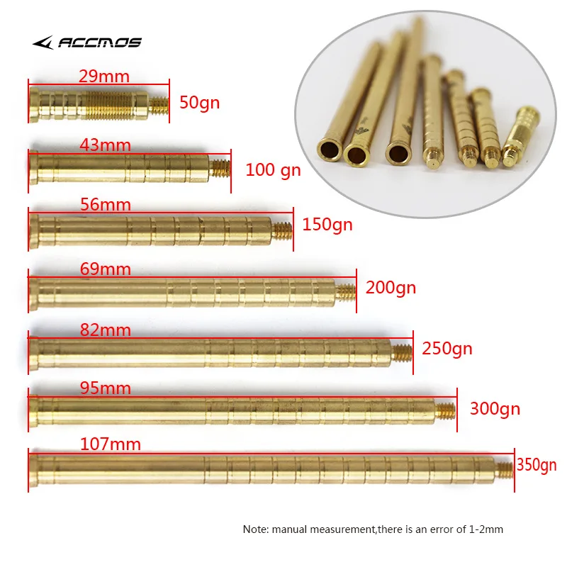 12pc 6.2 inner diameter traditional composite arrow shaft weighted copper seat 50/100/150/200/250/300/350 grain