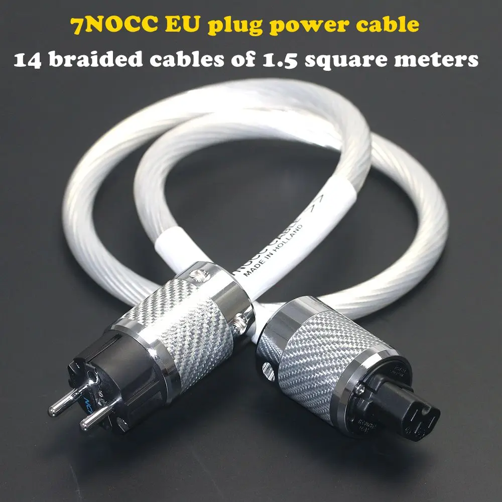 

Netherlands 7NOCC Single Crystal Copper Silver Plated EU Plug Power Cable Gallbladder Power Amplifier Power Connection Cable