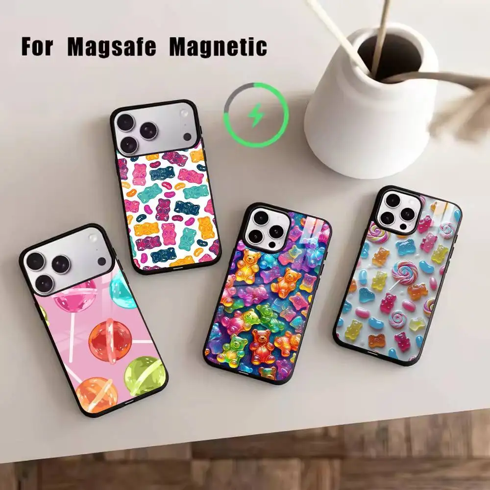 

Gummy Aesthetic Phone Case For Magsafe Wireless Charging For iPhone17,16,15,14,13,12,11 Plus,Pro Magnetic