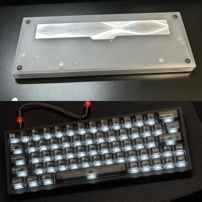 Plane60 V2.5 Arylic Keyboard Case GH60 Mx60 Shell Custom Silver Gold Counterweight TRAYMOUNT ORING Mechanical Keyboard Accessory