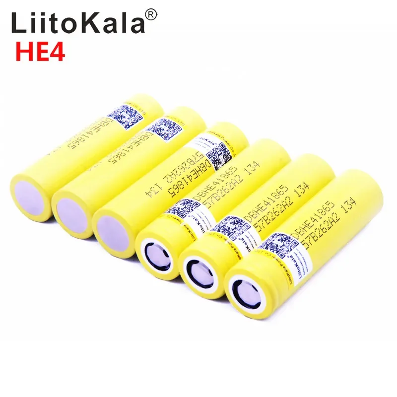 LiitoKala HE4 18650 akumulator Li-lon 3.6V 2500mAh może utrzymać, Max 20A,35A rozładowanie na wysokim poziomie