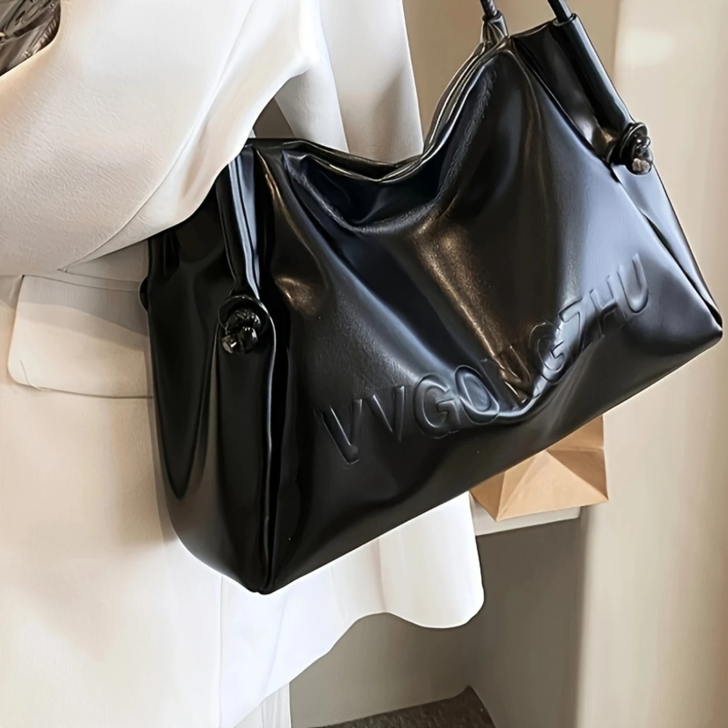 Soft PU Leather Hobo Tote Bag For Women, Large Capacity Shoulder Underarm Bag For Work & Daily Use Makeup bag small Mailing bags