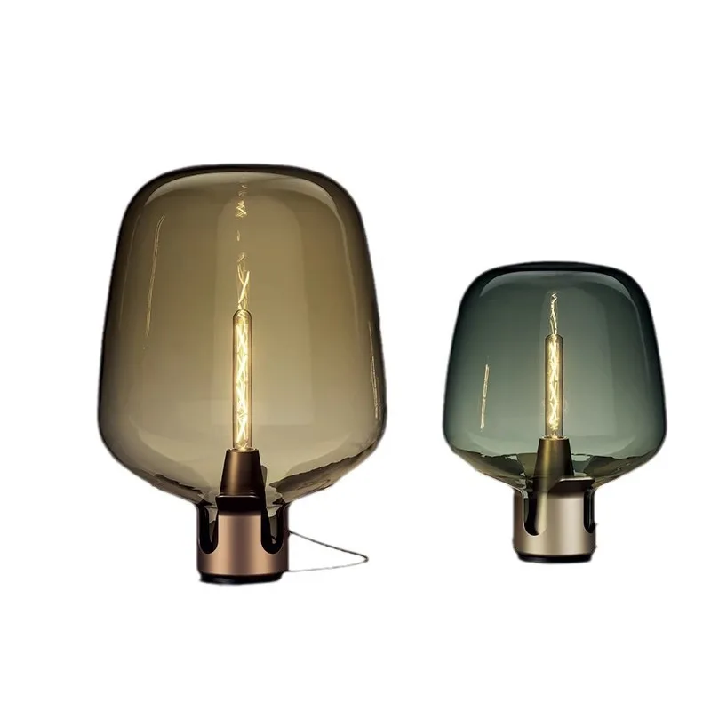 

Simple glass desk lamp designer creative model room study living room bedroom decorative bedside lamp