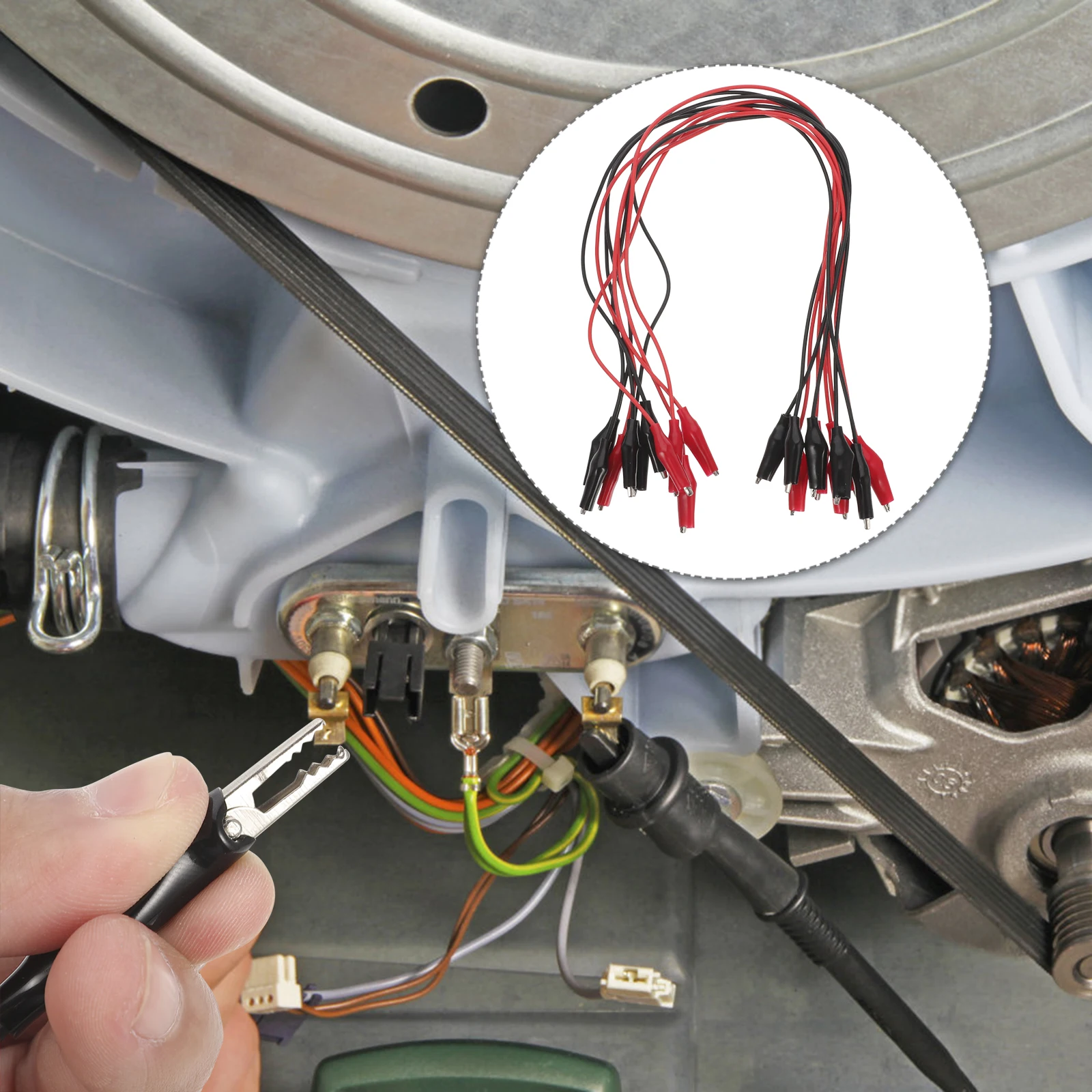 

30pcs Crocodile Clamp Wire Test Cable Connection Line Red Black DIY Electronic Circuit Quick Lead Jumper Alligator Clips