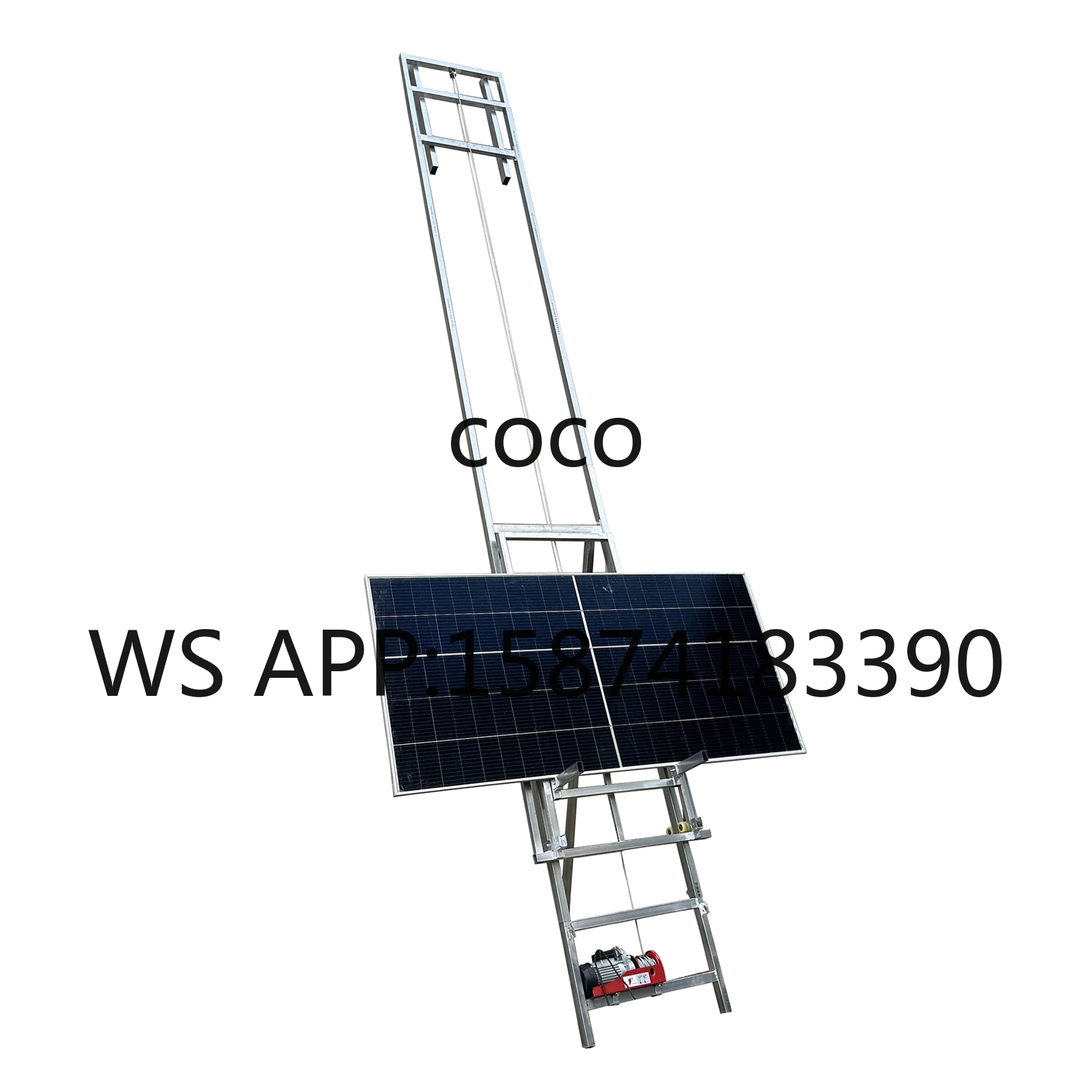 New Home-Use 220V Electric Lift Hoist, Steel Window/Glass Door Lifting, Sloped Roof Compatible, Wire Rope Sling