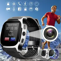 Smartwatch T8 Bluetooth mit Kamera-Unterstützung Sim TF-Karte Schritt zähler Männer Frauen rufen Sport Smartwatch für Android-Handy pk q18 dz09